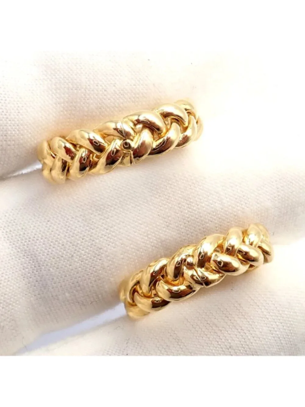 Authentic! Verdura 18k Yellow Gold Classic Rope Stirrup Cufflinks